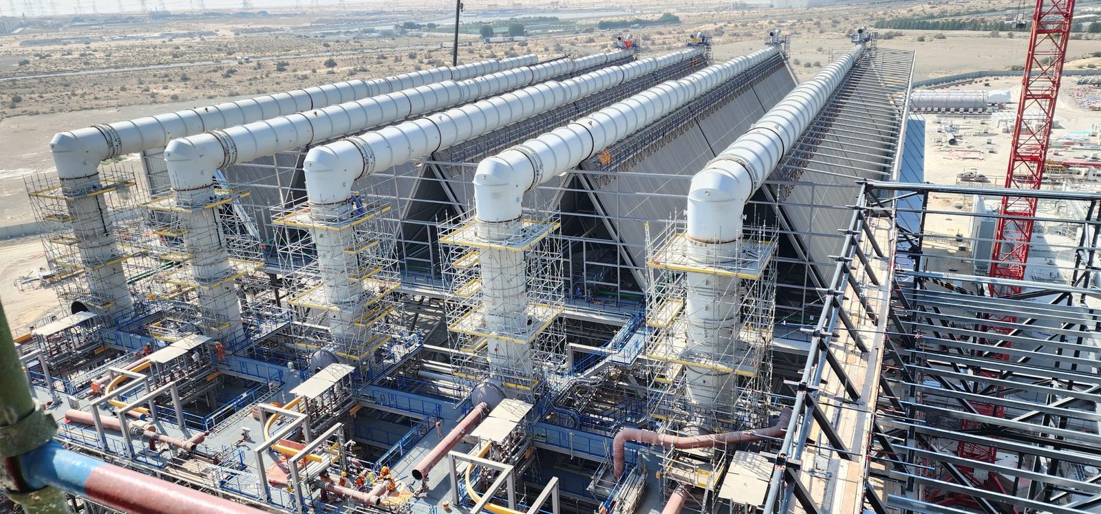 Air cooled condenser ducting at the Dubai waste-to-energy plant